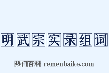 明武宗实录组词是什么意思的图片